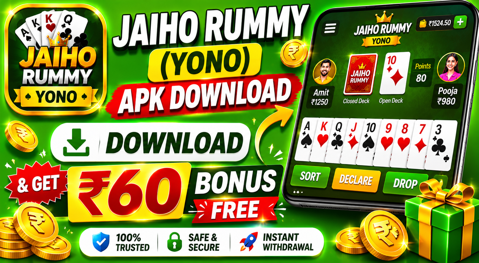 Jaiho Rummy (Yono) Apk Download & get ₹60 Bonus Free